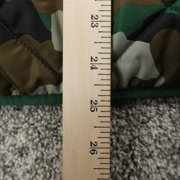 J Crew Vest Womens M Brown Green Camo Quilted Puffer Outdoor Hunting Full Zip - Picture 7 of 10